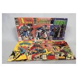 7 vintage comics-A-team, transformers, etc