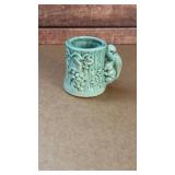 MC pottery squirrel on tree toothpick holder