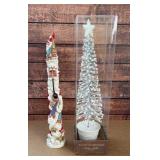 Christmas statue and tree