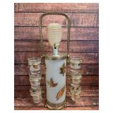 MC golden leaf decanter barware set