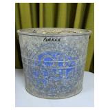 Vintage Oval Metal Minnow Bucket 12'