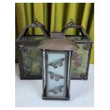 3 Metal / Glass Candle Lanterns