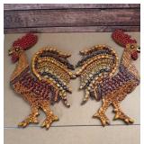 2 vintage roosters-12 inch