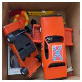 Box of vintage toys