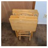 Wooden TV trays w/ on stand 4 total