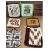 6 vintage pan holders