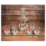 MC playing cards glass barware set