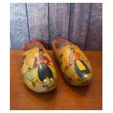 Pair hand painted Dutch wooden shoes