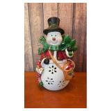 10' ceramic light up snowman light