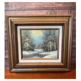 Signed R. Thomas oil on canvas 16x17