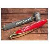 Vintage Budweiser & Samuel Adams beer tappers