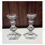 6' crystal candlesticks set