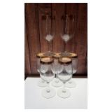 6 Libbey golden elegance stems