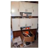 Basement cabinet contents, shop vac, etc.