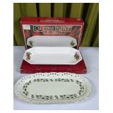 2 Christmas Holiday Bread Trays 12.5'