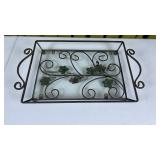 Metal / Glass Serving Tray 22 x 13