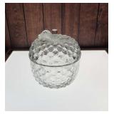 5' imperial glass lidded apple candy dish