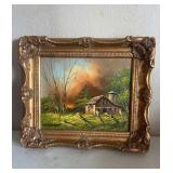 Signed J.Aulaire Oil on Canvas 13 x 11