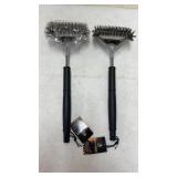 2 New Grill Brushes with Scrapers