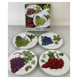4 New Grapes & Leaves 8' Dessert Plates
