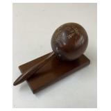 Vintage Wooden Maraca Bookend 8.5'