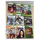 9 XBOX 360, XBOX One and Wii Video Games