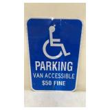 Aluminum Handicap Parking Sign 18 x 12
