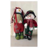 2 Plush Christmas Snowmen 26' & 28ï¿½