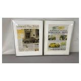 Oldsmobile & Plymouth Framed Advertisements