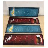 4 Metal Signs - Cold Beer / Men Only 17 x 5