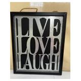 Live, Love, Laugh Wall Hanger Sign 17 x 14