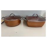 2 Copper Chef Pots with Lids 10' & 11ï¿½