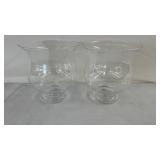 2 Large Glass Vases 10.5 x 9.5