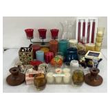 Candles and Holders Lot