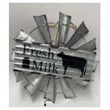 New Fresh Milk Metal Windmill Sign 14'
