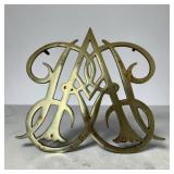 10 1/2' large solid brass trivet