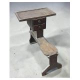 Antique wooden prayer desk kneeling bench