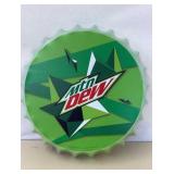 14' Mountain Dew Metal Bottle Cap Sign