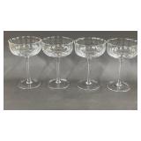 4 New Pioneer Woman Coupe Scallop Stems 6.5'