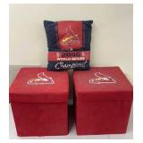 2 Cardinals Storage Cubes and Pillow