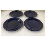 4 Fiesta Dark Blue Dinner Plates 10'