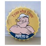 14' Metal Popeye Bottle Cap Sign