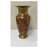 8' Decorated Brass Vase