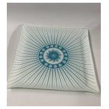 Mid Century Glass Platter 12 x 12