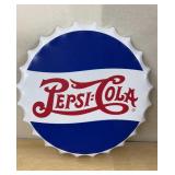 14' Pepsi Bottle Cap Metal Sign