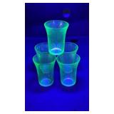 5 hazel atlas Florentine uranium juice glasses