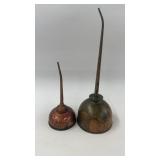 2 Vintage Brass / Copper Oil Cans