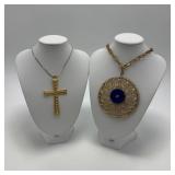 MC Celtic cross and medallion necklaces
