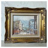 Signed Caroline Burnett Parisian st oil canvas