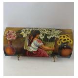 Hand Painted Terra Cotta Tile with Stand 15.5'
